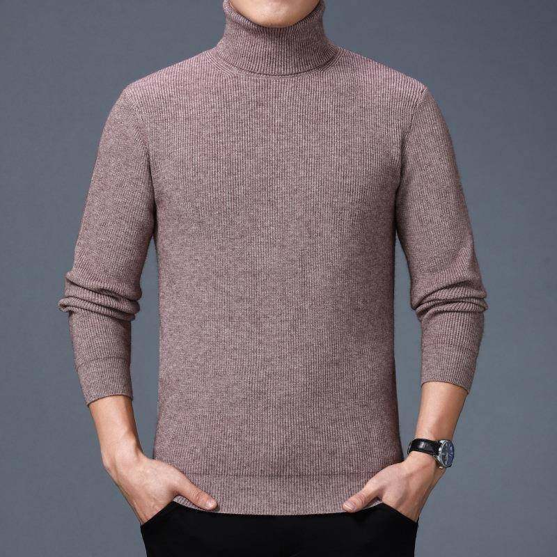 224冬季新款男士羊绒衫山羊绒高0圆领装套头毛衣中年织针8057打底