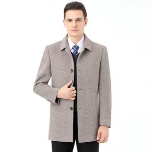 羊绒呢SKK翻领务男式 羽绒商胆男士 外 双面羊绒大衣男中长款 子冬季