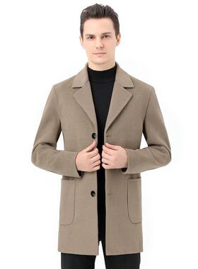 秋双面羊绒冬衣男士中长款韩青版修大身帅气羊毛呢33526-W7子中年