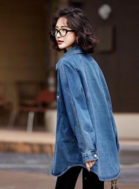 2025季新春款设计衣GE2512-0感小众蓝色衬长上衣气质牛仔衬衫女GE