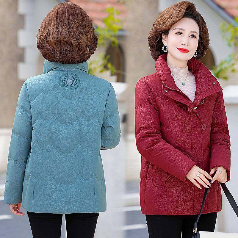 妈时妈冬羽绒中服长款中年洋气大码中老年季女冬装尚保YVL暖外套