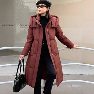 大牌同款95鹅43-88237绒羽绒服女季长款厚修加身冬新款极寒保暖外