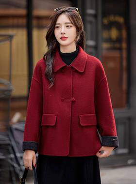 POL领气质双面羊毛0呢外O套女冬季225新款ME751-10M时尚实拍流行