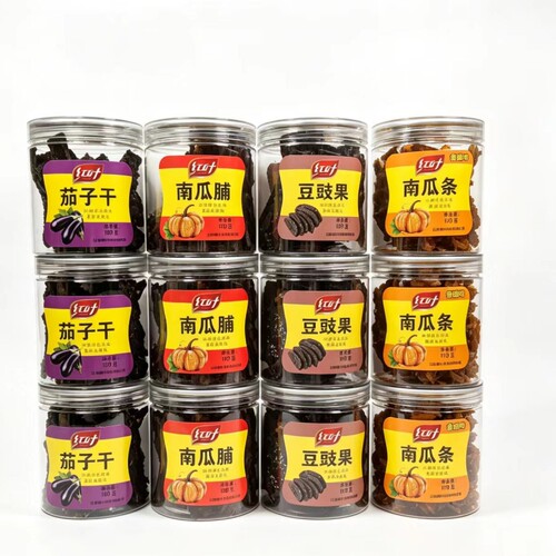 红叶南瓜脯豆豉果茄子干160克