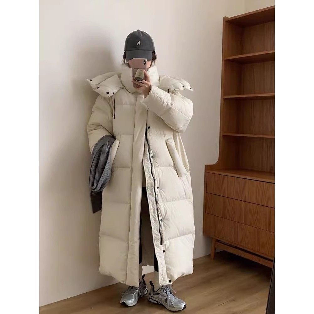 高级感超长款羽绒棉服女超好看冬季过膝加厚大被子外套棉衣学院风