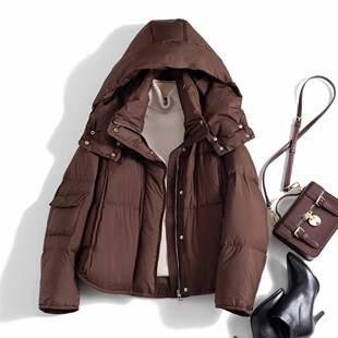 2024冬季新款洋气小个子女生短款棉服纯色韩版学院风宽松棉衣外套