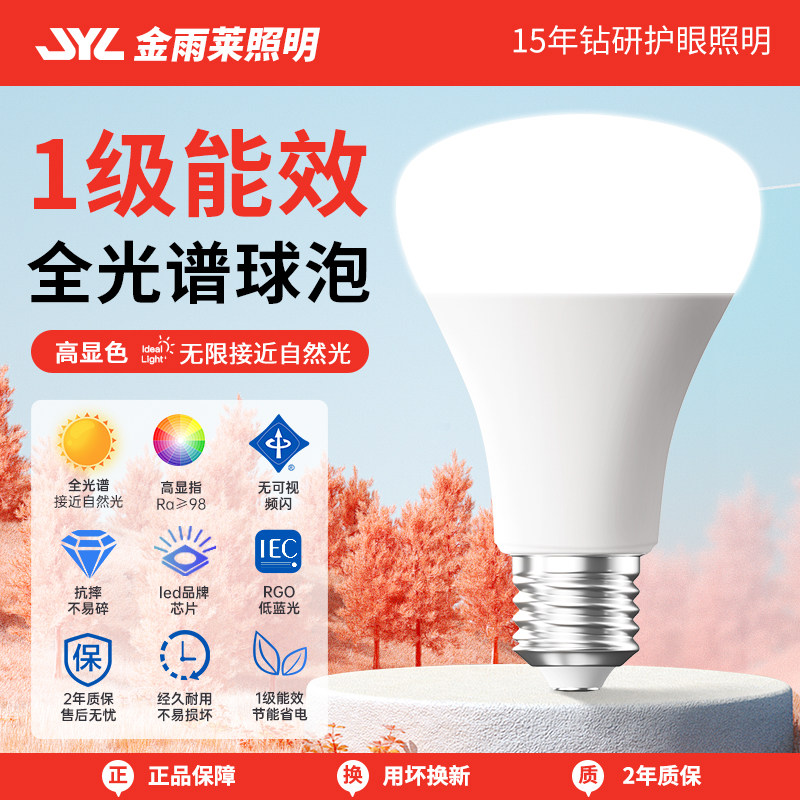 一级能效E27螺口全光谱护眼灯泡图片
