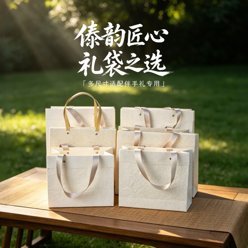 手工纸植物系列高端伴手礼袋