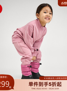 reima男女儿童中童鞋子秋冬新款洋气时尚拒水黑色高帮雪地靴