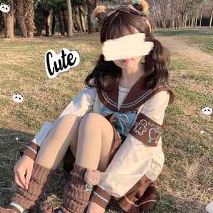 【漓川JK】熊仔饼干制服套装原创正版水手服长袖水手服日系学生服