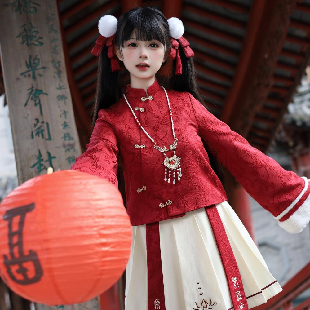 jk制服新中式国服双层拜年服斗篷
