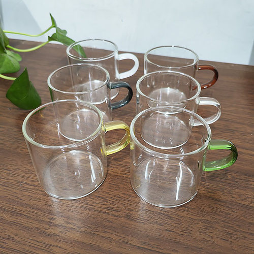 耐热玻璃彩把小茶杯120ml水杯