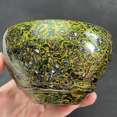 肖转华墨绿妖姬大漆将军建盏建阳茶盏纯手工茶杯主人杯