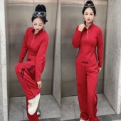 两件套 气质炸街百搭短袖 女士2026春秋新款 阔腿裤 气质减龄运动套装