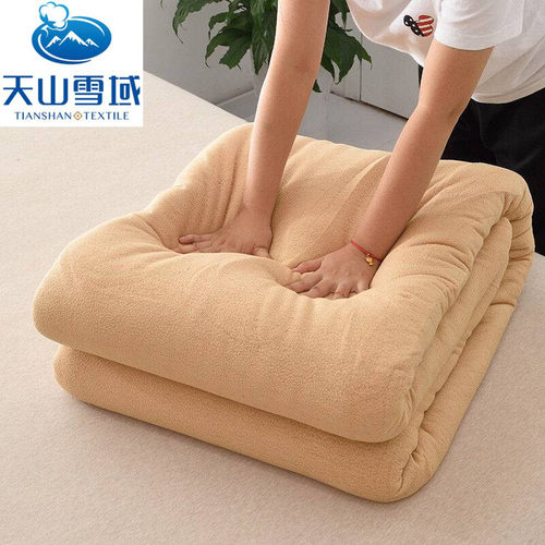 新疆彩棉被纯天然驼色军垦彩棉被