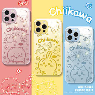 chiikawa适用小米14手机壳vivox100新款x90乌萨奇k70k60吉伊卡哇iqoo12/11卡通10可爱9镜头全包s18玻璃s17套