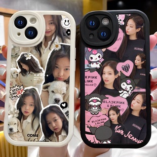 BLACKPINK粉墨手机壳lLisa适配苹果12/13/14朴彩英vivoIQOOneo5/7se金智秀金智妮OPPOreno10明星小米12小羊皮
