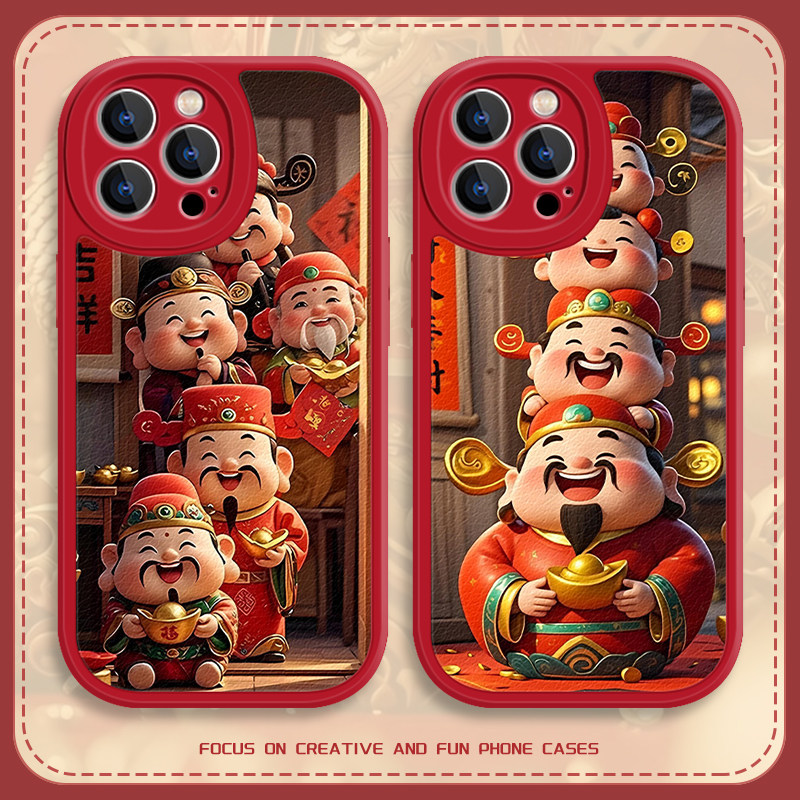 五路财神手机壳适用小米15财神爷14发财13小羊皮11ultra红米k80pro暴富k70/k60/note12/10/k50/k40/k30/redmi