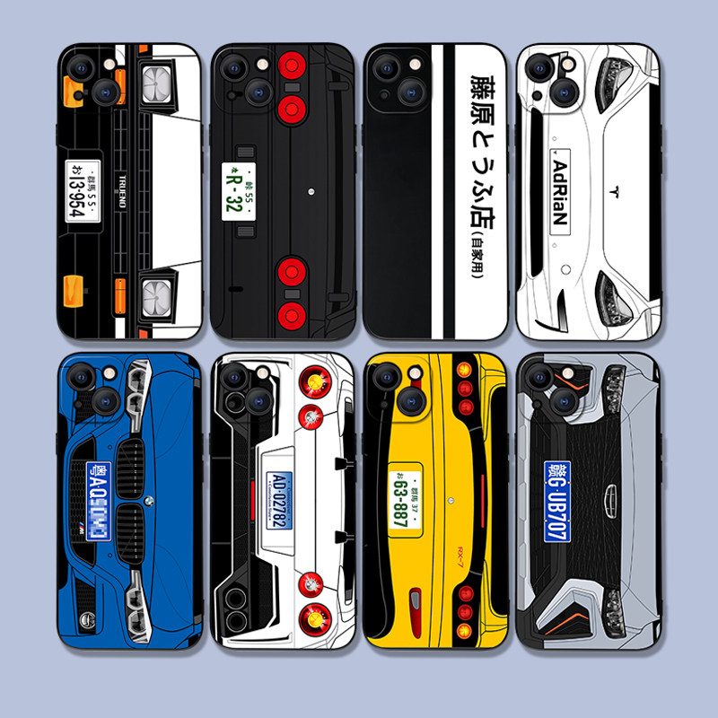 GTR头文字D汽车手机壳适用苹果15pro定制车牌周杰伦iPhone14promax看车男孩13礼物12软壳11防摔X华为oppo小米
