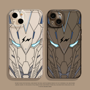 手绘高达手机壳适用苹果16男生iphone15promax机甲14plus创意13mini小众12新款11高级感x二次元8套xr/xs/7/se