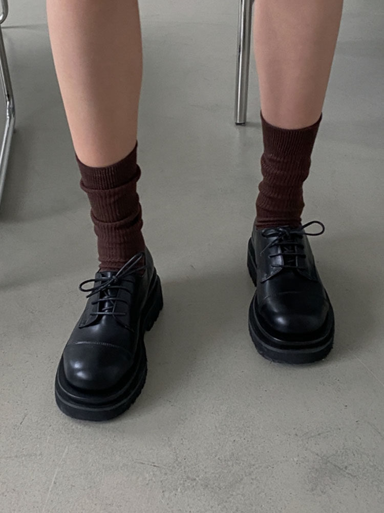 韩国东大门代购正品学院复古风圆头系带单鞋女JK风乐福鞋齿轮厚底,女鞋,乐福鞋（豆豆鞋）,淘宝优惠券,粉丝福利购,淘宝优惠卷