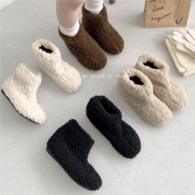 Wei Shao女鞋韩国冬季加绒保暖雪地靴套筒平底加厚休闲棉靴棉鞋,女鞋,时尚雪地靴,淘宝优惠券,粉丝福利购,淘宝优惠卷