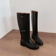 韩国东大门代购 秋冬气质百搭骑士靴圆头套筒休闲不过膝高筒长靴