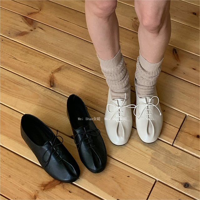 韩国东大门代购26春夏新款气质系带玛丽珍平底单鞋减龄豆豆鞋,女鞋,浅口单鞋,淘宝优惠券,粉丝福利购,淘宝优惠卷