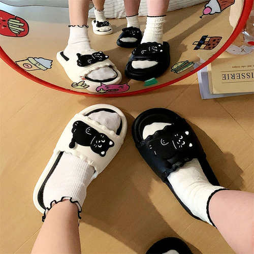 网红EVA家用轻便女2025新款个性学生拖鞋浴室趣味黑猫夏季凉拖鞋