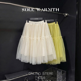 唯暖女童半身裙春装裙子2026新款超好看韩版精致可爱女宝宝网纱裙