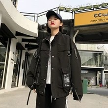 春秋季工装外套男潮牌复古港风夹克宽松嘻哈情侣款衣服JK66,男装夹克,星座1804