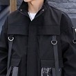 冲锋衣夹克帅气口袋带皮无帽飘带棒球服嘻哈宽松情侣外套JK66,男装夹克,星座1804