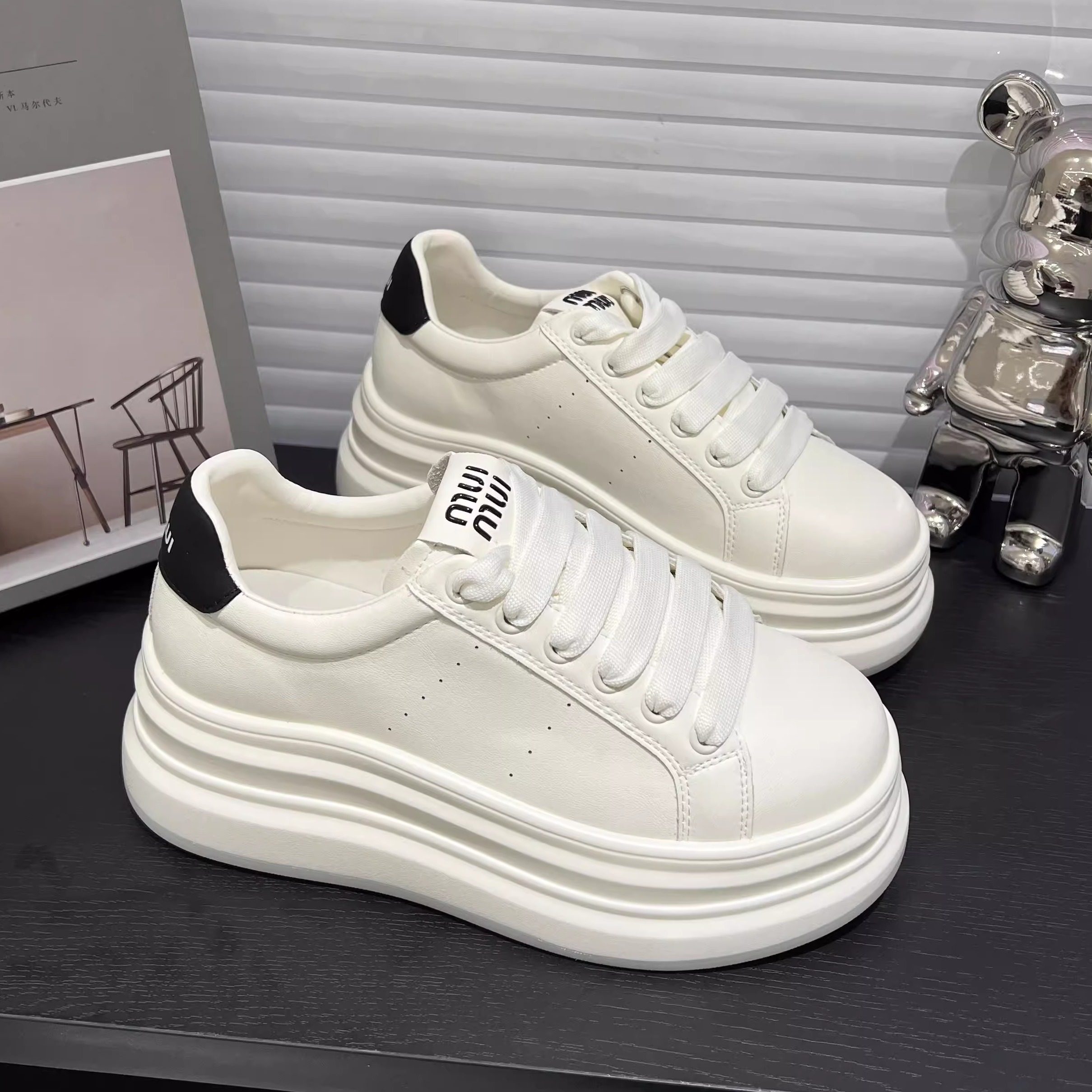 悦薇高品质女鞋厚底增高小白鞋爆款圆头系带真皮百搭休闲运动板鞋,女鞋,时尚休闲鞋,淘宝优惠券,粉丝福利购,淘宝优惠卷