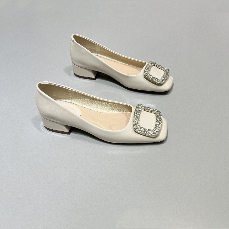 悦薇高品质女鞋浅口粗跟方扣单鞋女中跟软底小香风方头优雅跟鞋女,女鞋,浅口单鞋,淘宝优惠券,粉丝福利购,淘宝优惠卷