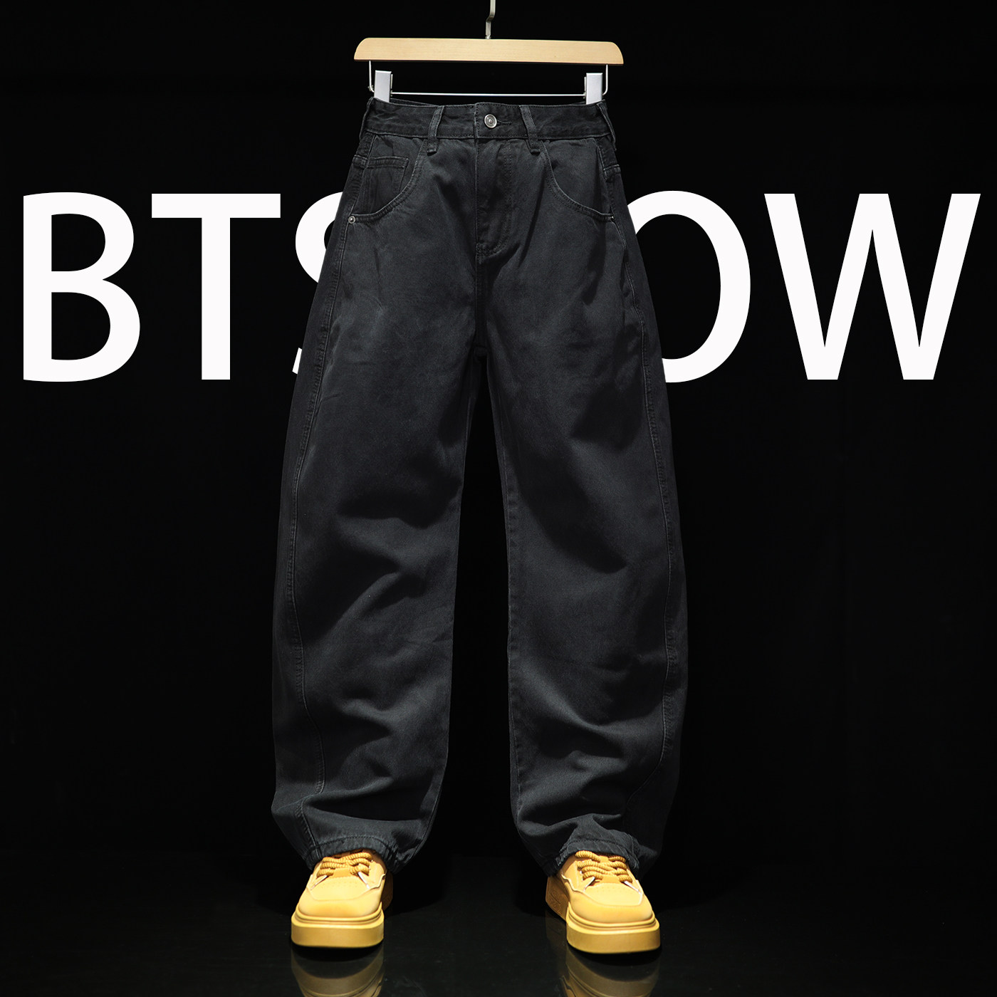 黑色弯刀牛仔裤男式直筒宽松大码休闲裤口青春潮流男生阔腿裤长裤,男装,牛仔裤,淘宝优惠券,粉丝福利购,淘宝优惠卷