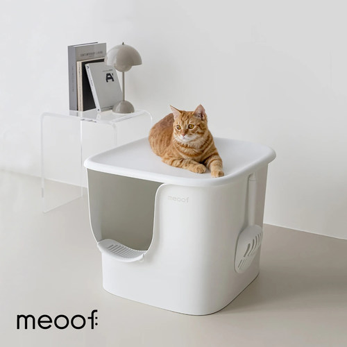 meoof觅凹猫砂盆半封闭式超大号加深巨型防带砂防外溅防臭猫厕所