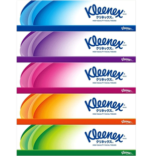 日本原装舒洁Kleenex细滑柔润系列纸巾抽纸*柔软呵护*180抽*5盒
