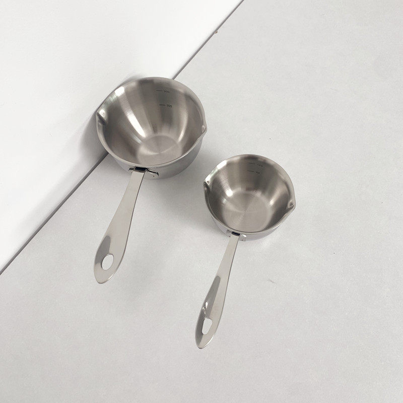 【老板自留款】316食品级不锈钢量勺小锅量匙烧油热油专用小油锅
