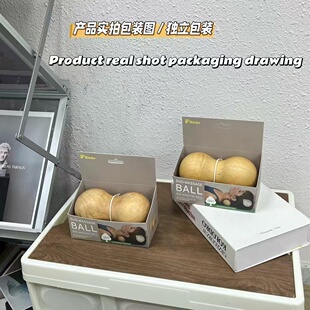 出口外单!纯实木材质!连体花生球放松肩颈椎深层肌肉放松筋膜球