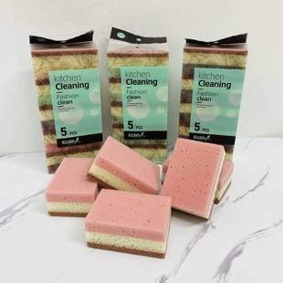 日本订单!3色洗碗海绵百洁布不沾油魔力擦清洁洗锅厨房洗碗布5片