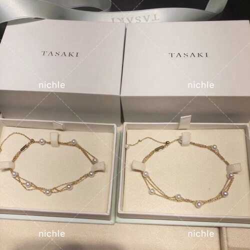 #代购TASAKI 田崎&塔思琦 KAWAII系列 18k黄金三层淡水珍珠手链