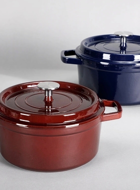 外贸欧式珐琅铸铁锅炖锅汤锅18-26无涂层双耳焖煮烤锅明火电磁炉