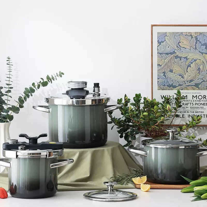 BRICKELL黑森林进口珐琅快压锅家用高压锅燃气电磁炉100KPA防爆