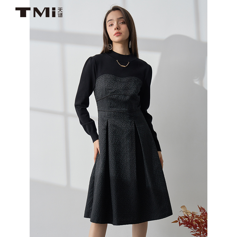 专柜针织简约拼接TMiA版