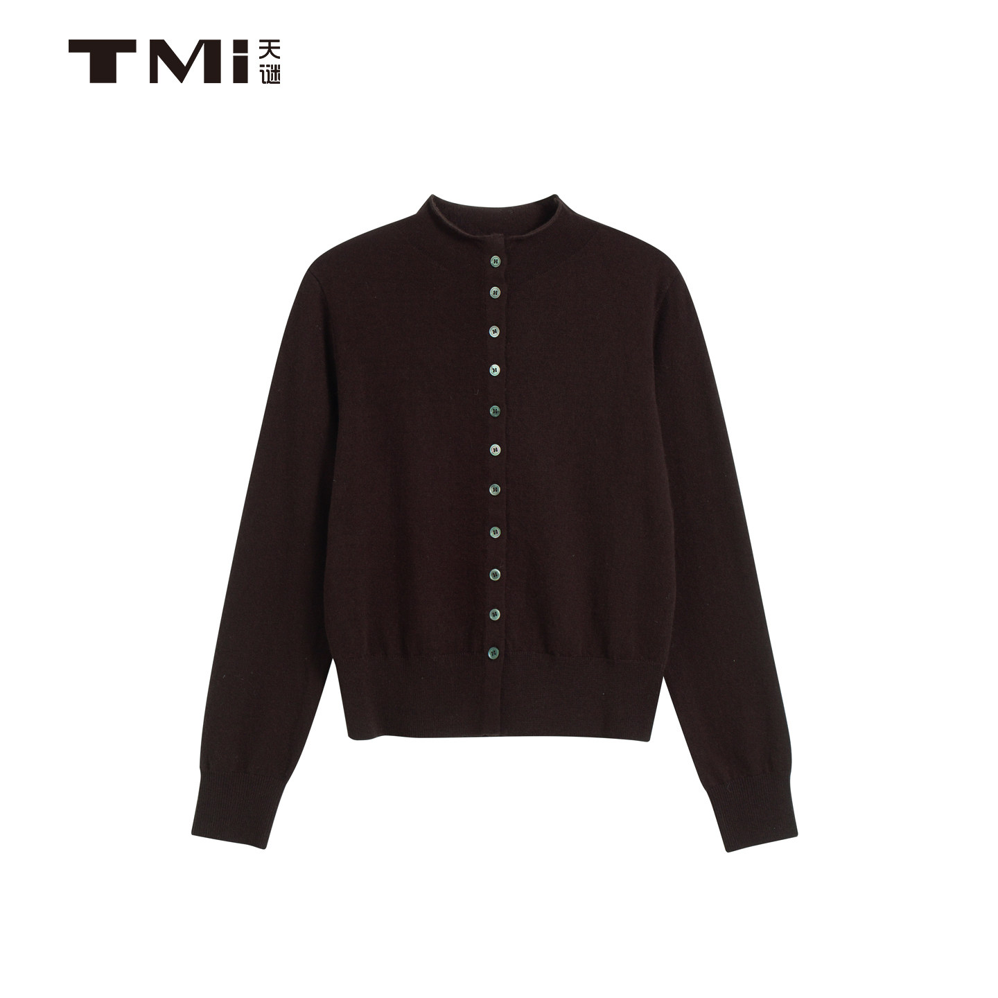 天谜格雷系针织衫卷边高领单排扣简约毛织2025冬季女装TMi254218,女装/女士精品,毛针织衫,淘宝优惠券,粉丝福利购,淘宝优惠卷