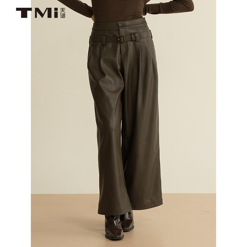 时尚直筒裤百搭PU皮裤