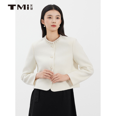 天谜小香风钉珠淑女短大衣外套