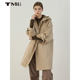 TMi243094 女装 天谜风衣连帽宽松简约廓形休闲中长款 外套2024秋季