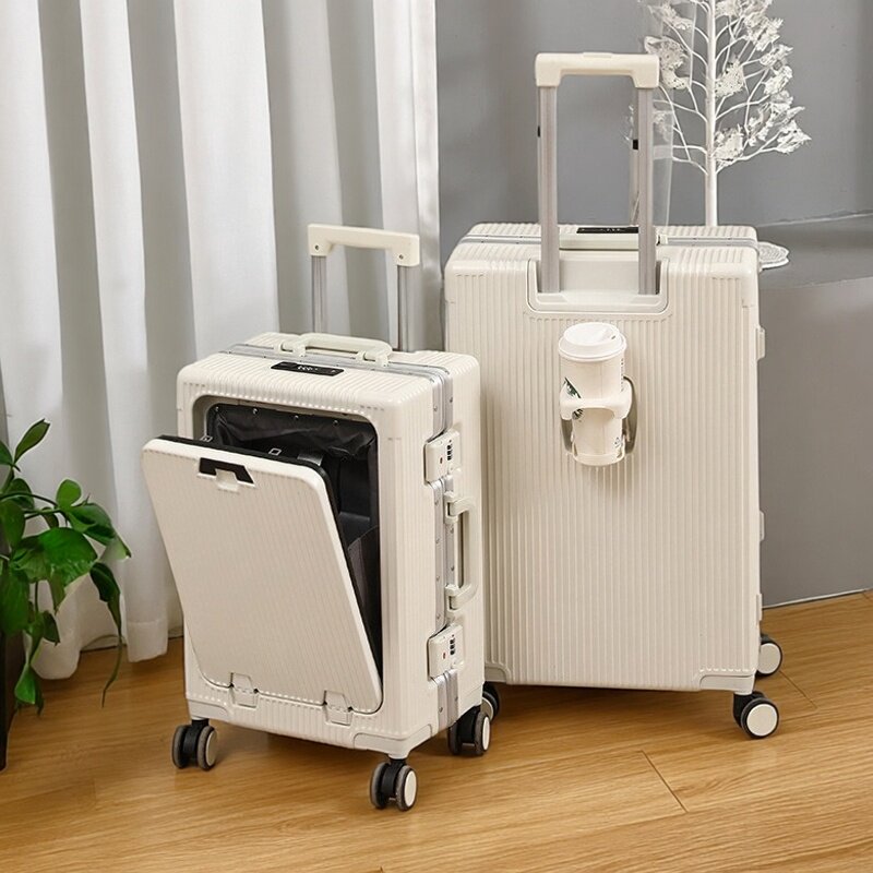 前置开口铝框大容量登机箱