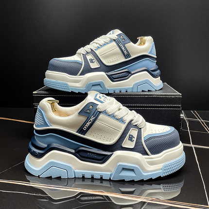 机甲老爹鞋男款2025秋季新款增高厚底男鞋小众原创拼色运动休闲鞋